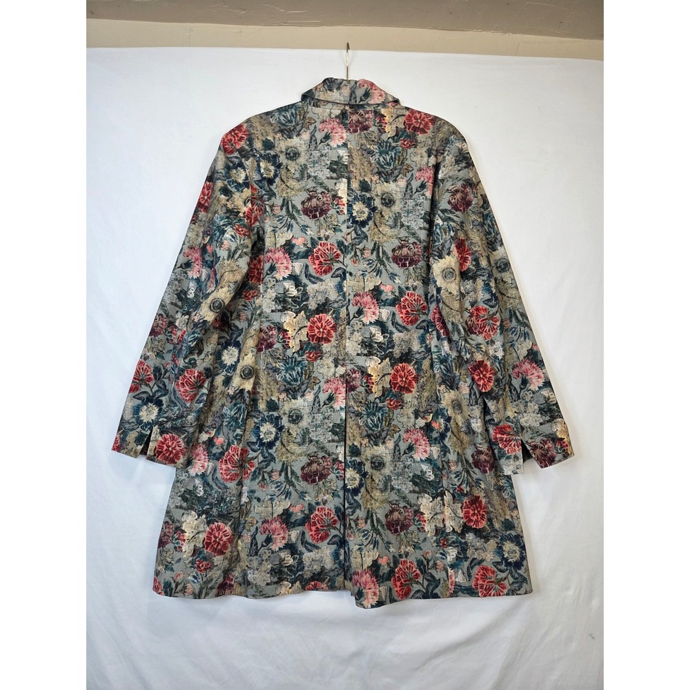 Peruvian Connection Women's US 18 Floral Tapestry Long Coat Blazer Cotton - Picture 14 of 14